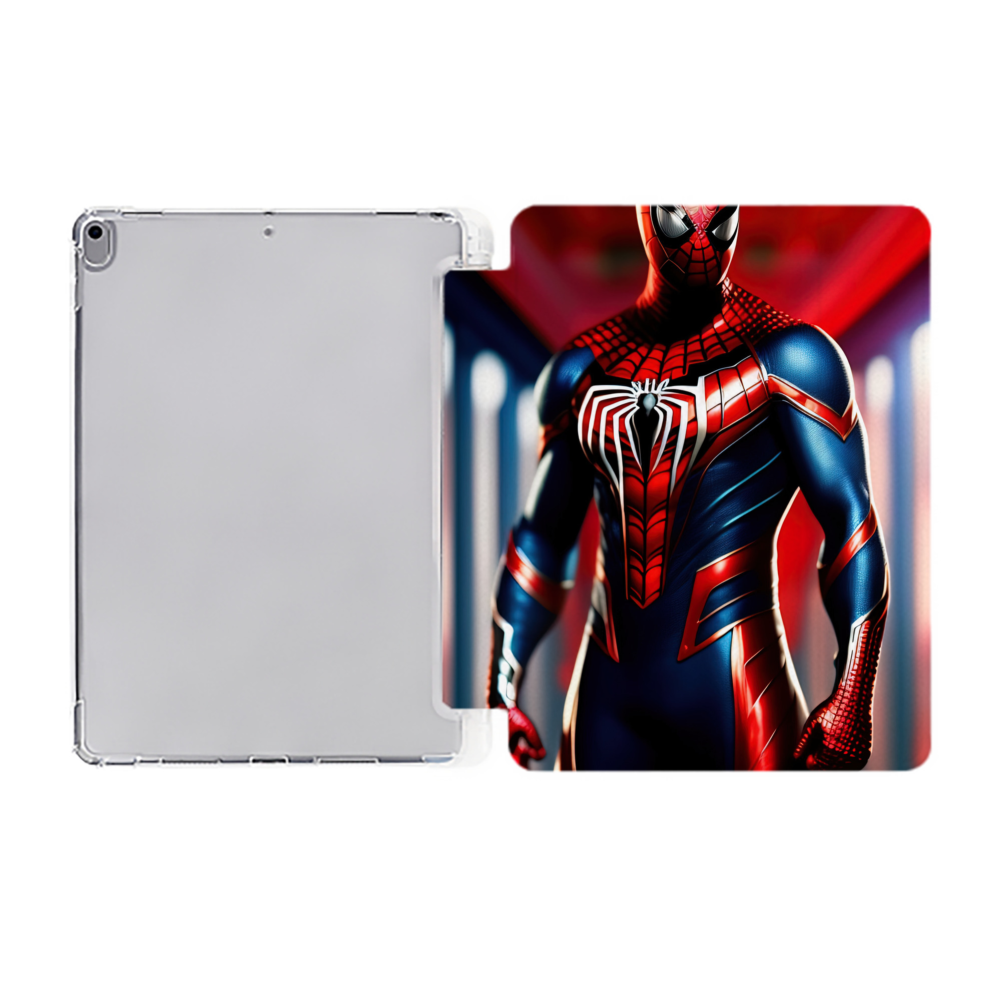（画像用） Spider Man スパイダーマン IPad ケース ペン収納付き 三つ折りスタンド PUレザー×シリコン 対応機種9.5/10.5/10.9インチ